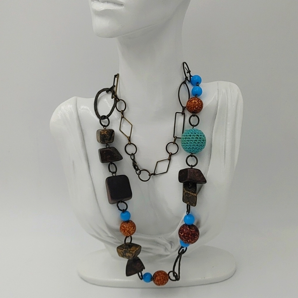 Bronze and blue necklace